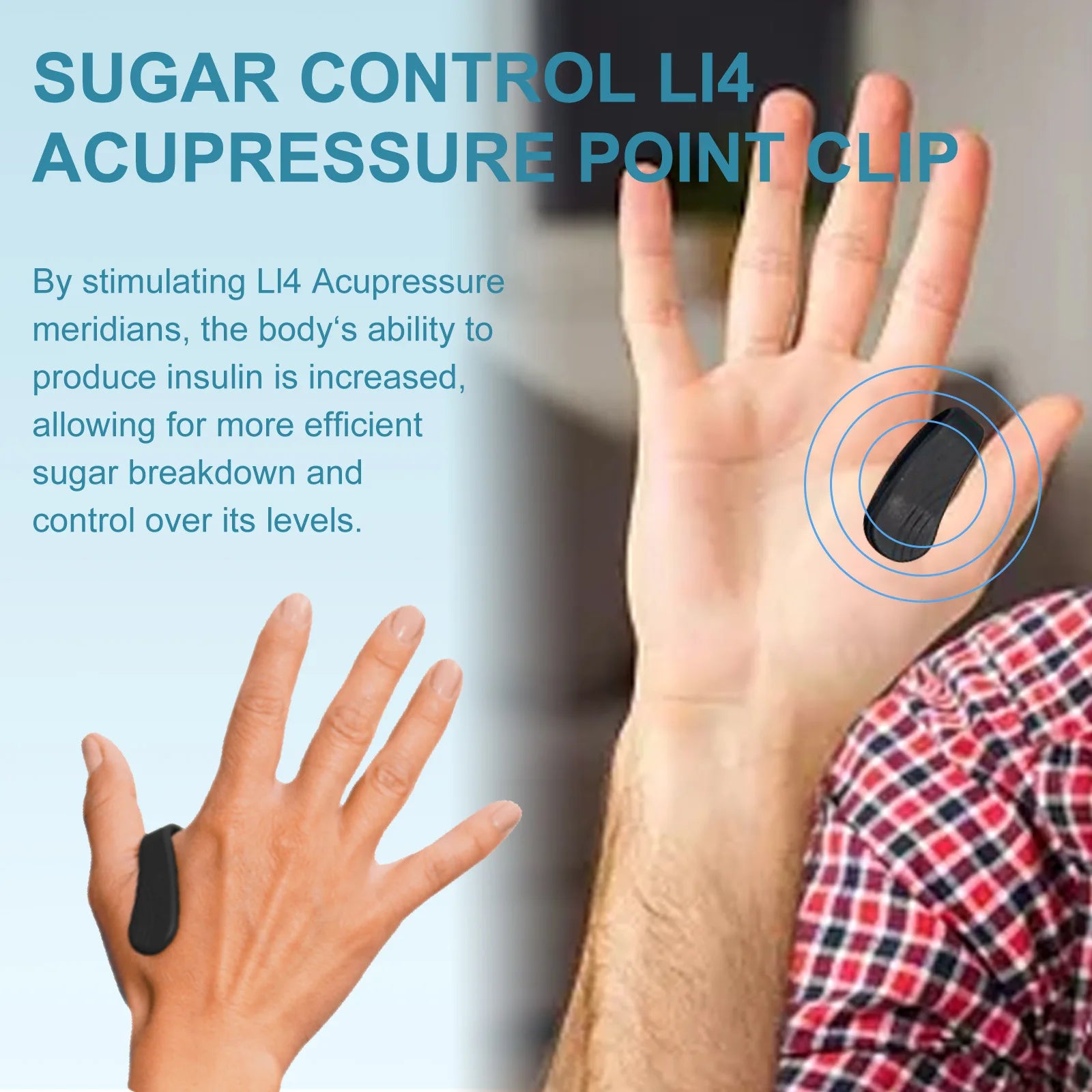 Sugar Control Acupressure Point Clip for Diabetic